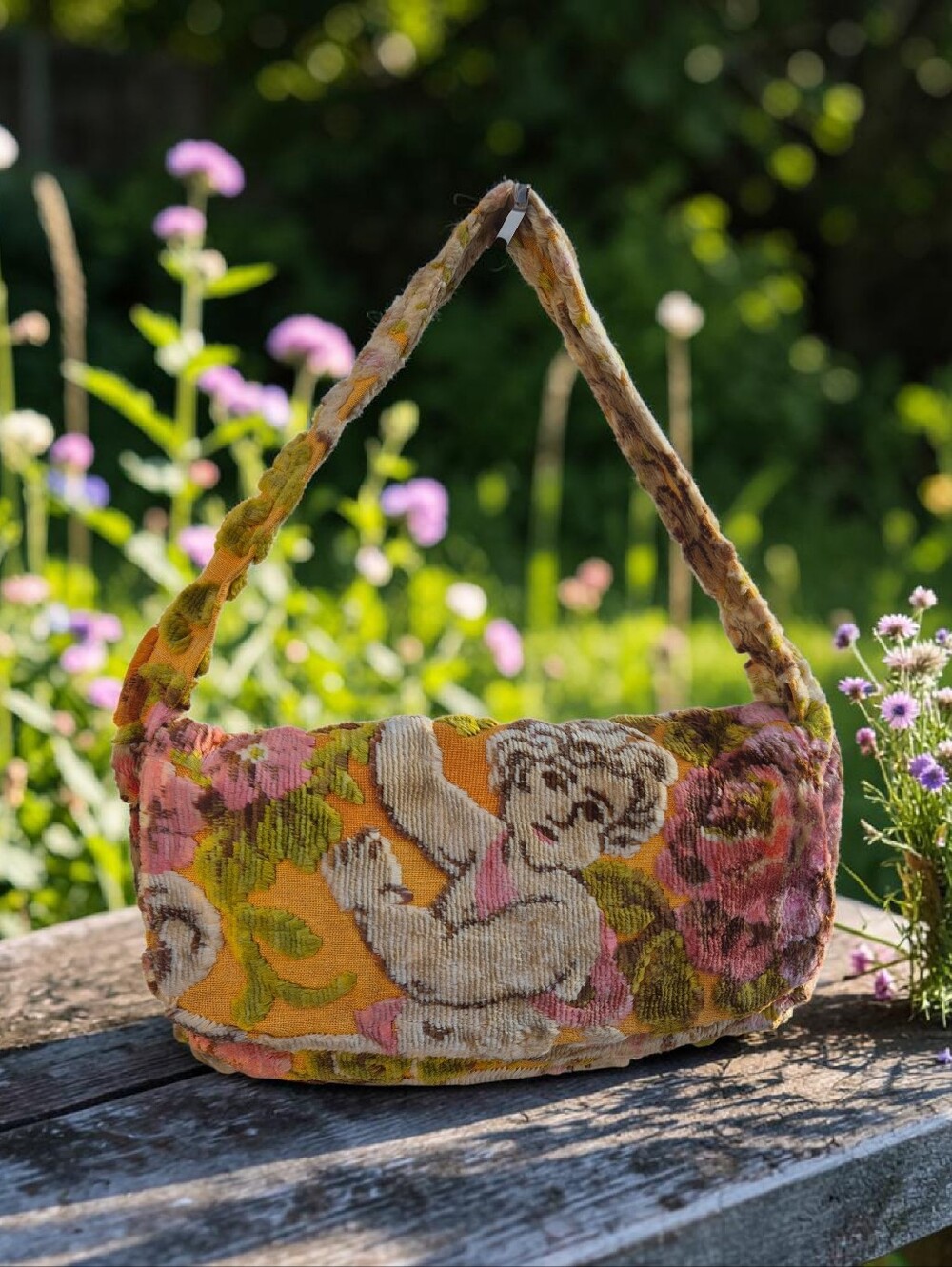 Loretta Beretta SF Cherub Tapestry Hobo Bag